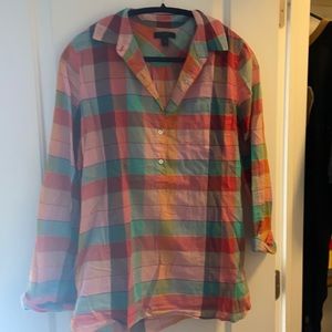 J crew plaid popover sz 8 tall